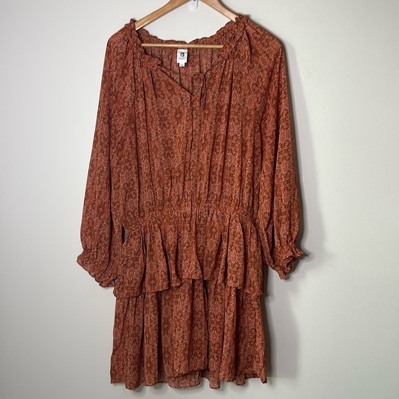 Anthropologie Dresses & Skirts - Polagram Flawless Orange Floral Flowy Dress